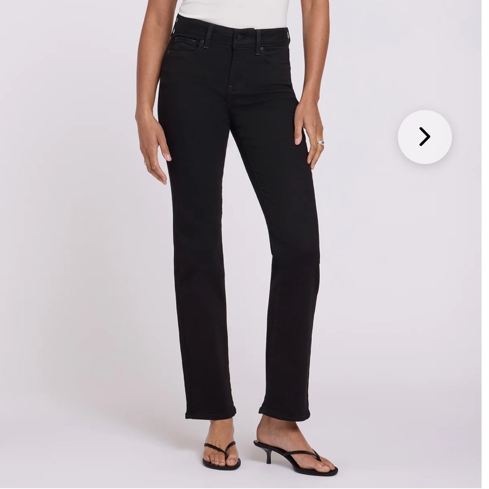 NYDJ Black Marilyn Straight-Leg High-Rise Jeans